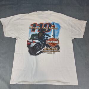 Harley Davidson 110 Years Racine Wisconsin 2013 Distressed T-shirt Mens Large